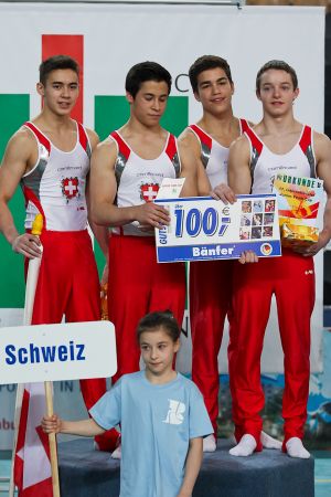 14 04 2012 Das siegreiche schweizer Team Fotograf Sportfotos Berlin