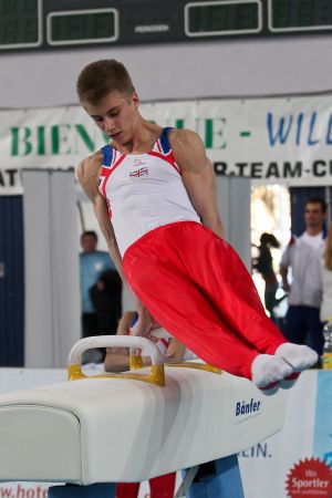 14 04 2012 Jay Thompson GBR Sieger der Agegroup 2 und Gerätesieger Pauschenpferd Fotograf Sportfotos Berlin