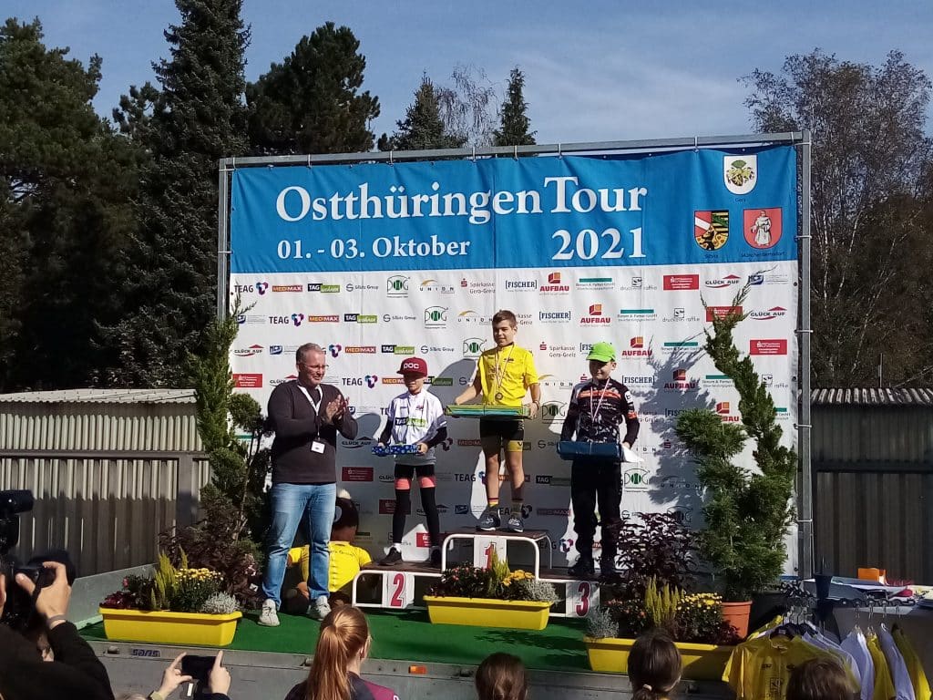 03 10 2021 OTT 1 Etappe U11m Emil Fischer 2 Platz und Weisses Trikot Fotograf SC Berlin Abt Radsport