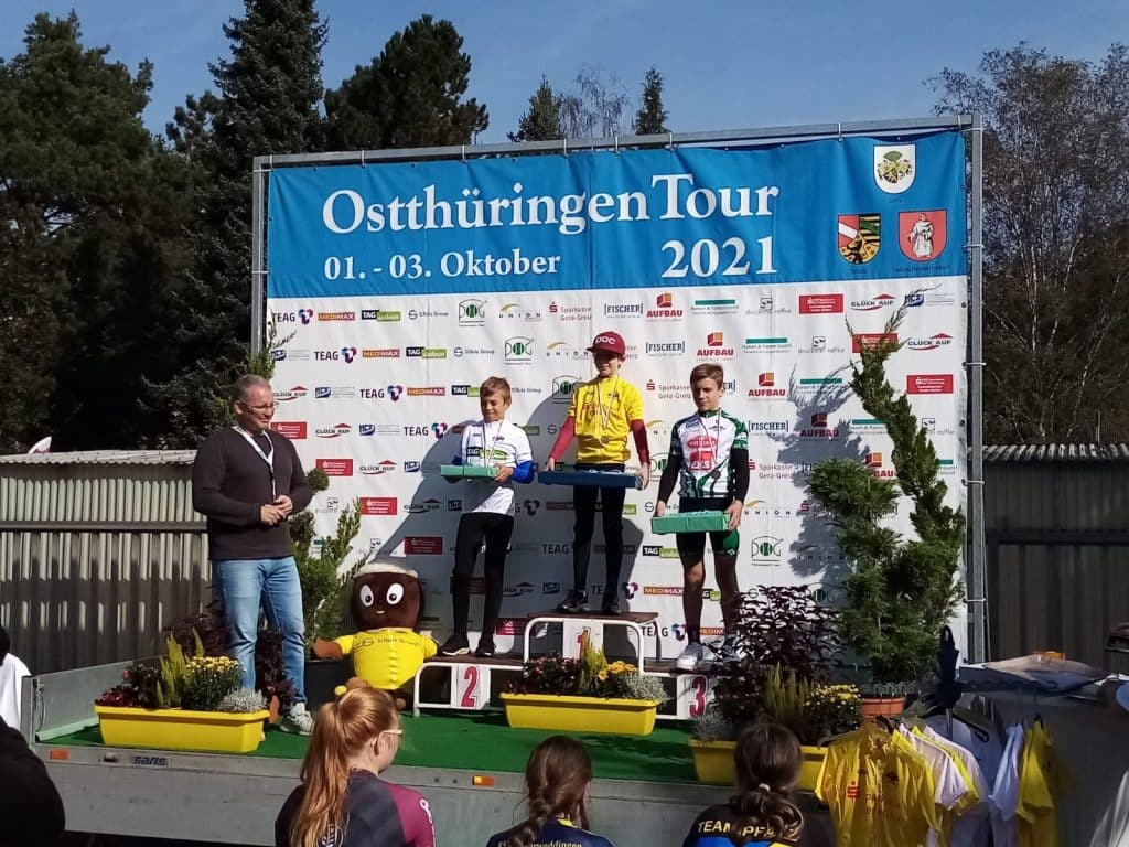 03 10 2021 OTT nach 1 Etappe U13m Fabian Stimmel im Gelben Trikot Fotograf SC Berlin Abt Radsport