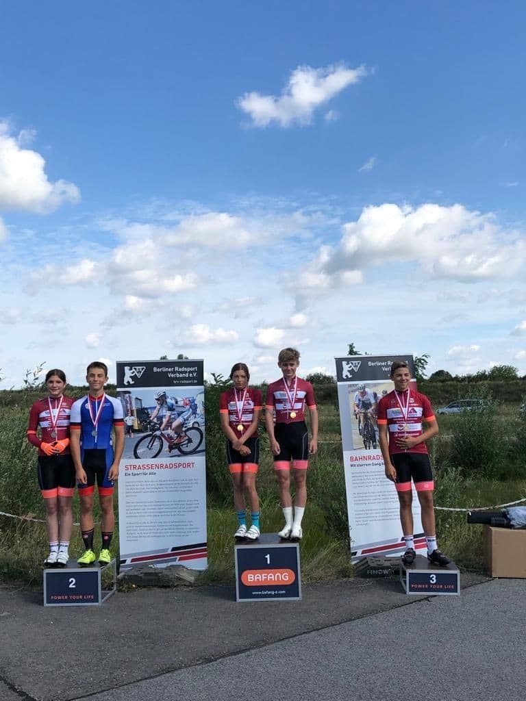 14 08 2021 BM Selchow U15m 1 Platz Tilman Leben 3 Platz Anton Arndt U15w 1 Platz Ella Grüneberg 2 Platz Helene Pacl Fotograf SC Berlin Abt Radsport